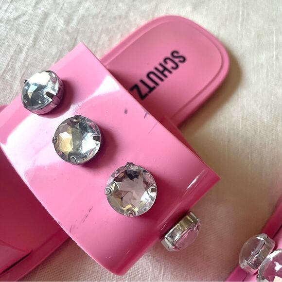 SCHUTZ Lizzie Crystals sandals Pink Club Rose size 9 - Picture 8 of 9